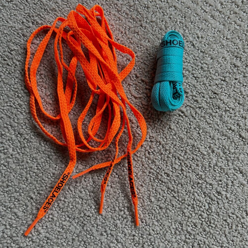 Off-White Replacement Shoelaces – Orange & Blue